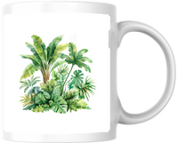 Thumbnail for Tropical Leaves Mug | Watercolor Jungle Foliage Coffee Mug | Plant Lover Gift