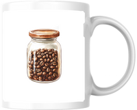 Thumbnail for Coffee Bean Jar Mug | Watercolor Roasted Beans Coffee Mug | Barista Coffee Lover Gift
