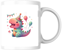 Thumbnail for Party Dinosaur Mug | Cute Watercolor Birthday Coffee Mug | Kids Celebration Gift