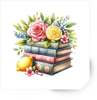 Thumbnail for Floral Book Stack Sticker | Watercolor Reading Decal | Book Lover Gift
