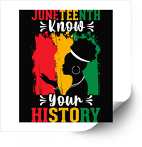 Thumbnail for Juneteenth Know Your History Sticker | Black Woman Silhouette Decal | Freedom Day Pride Gift