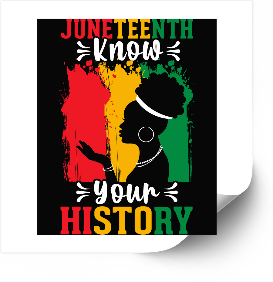 Juneteenth Know Your History Sticker | Black Woman Silhouette Decal | Freedom Day Pride Gift