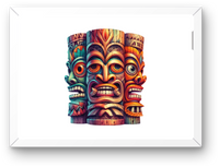 Thumbnail for Colorful Tiki Totem Wall Art | Tribal Polynesian Mask Print | Tiki Bar Luau Gift