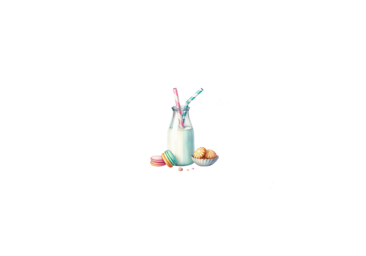 Milk and Macarons Throw Pillow | Watercolor Pastel Sweets Pillow | Cute Kitchen Decor Gift