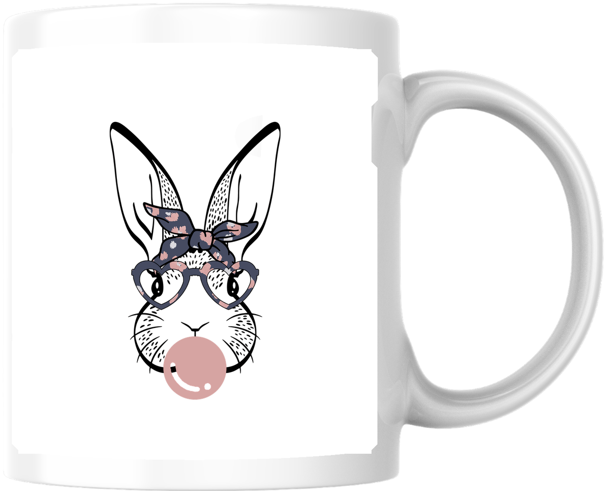 Bubblegum Bunny Mug | Cute Bandana Rabbit Coffee Mug | Easter Spring Gift