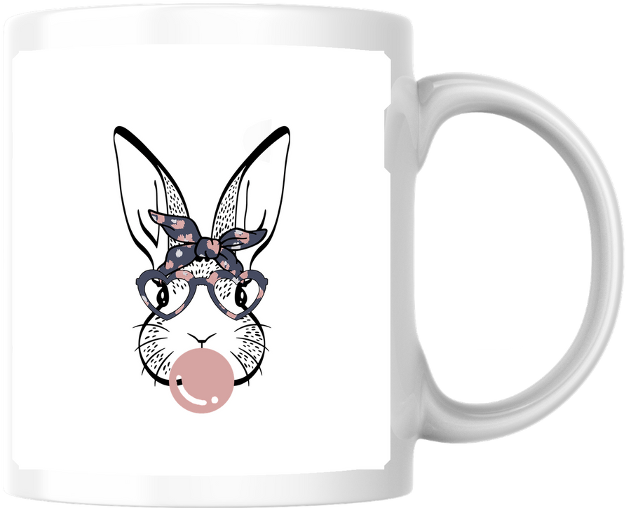 Bubblegum Bunny Mug | Cute Bandana Rabbit Coffee Mug | Easter Spring Gift
