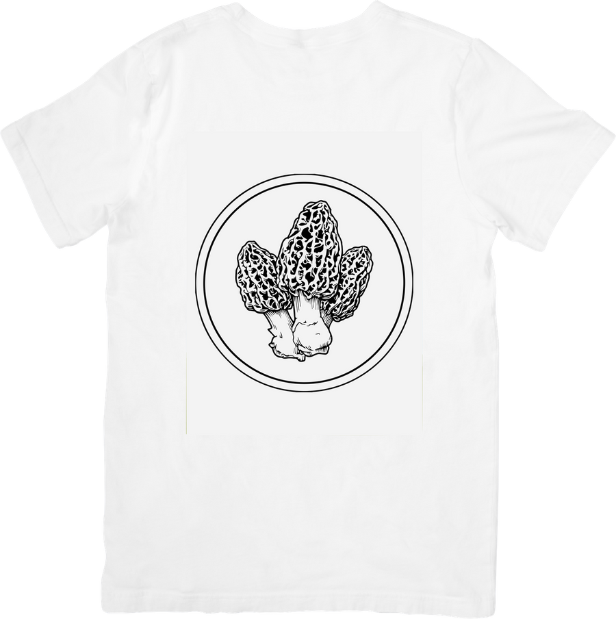 Morel Mushroom T-Shirt | Line Art Foraging Graphic Tee | Mycology Nature Gift