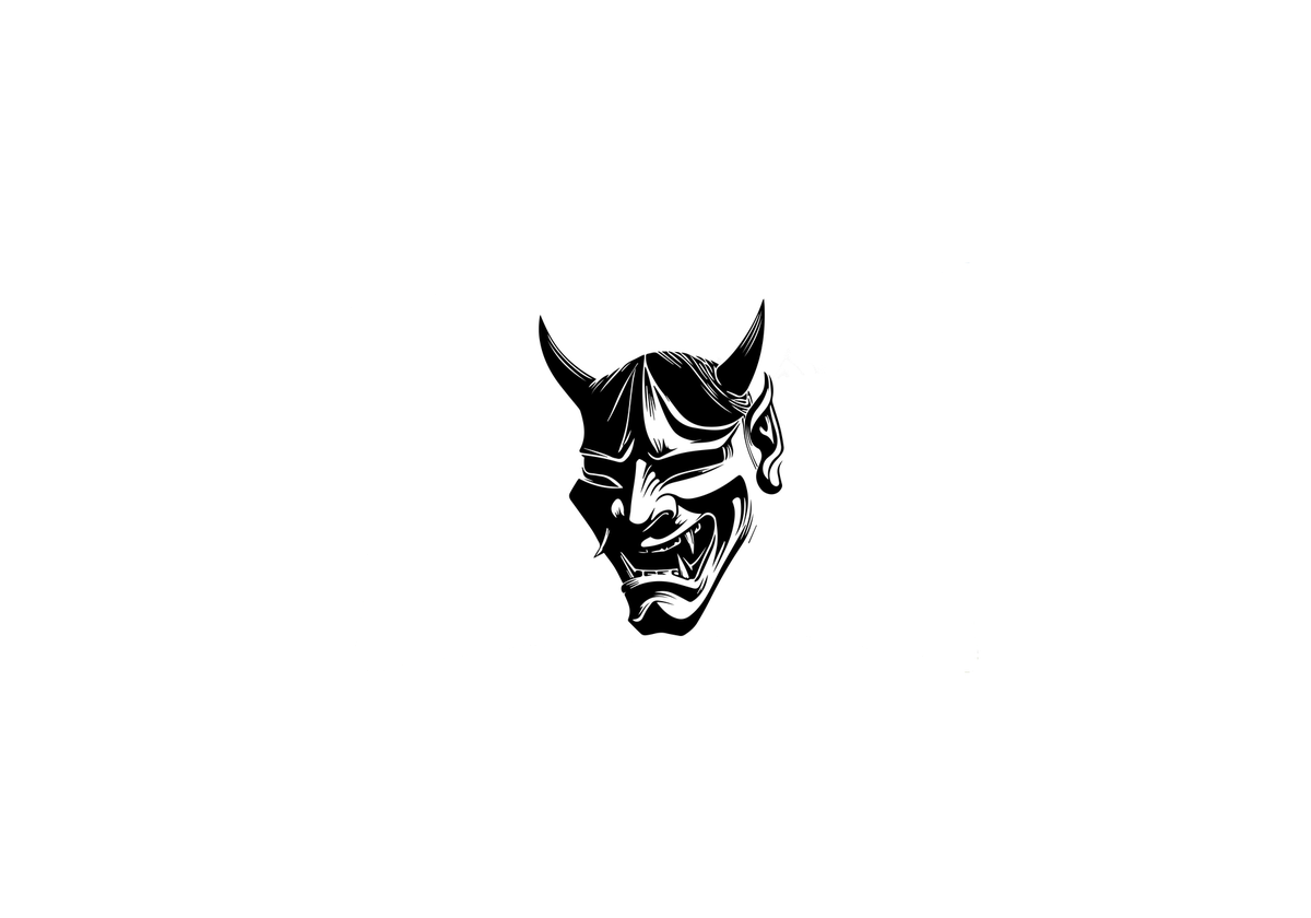 Hannya Mask Throw Pillow | Japanese Oni Demon Decorative Pillow | Gothic Decor Gift
