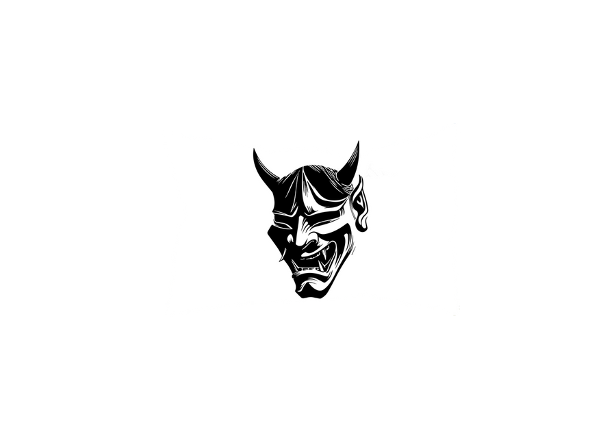 Hannya Mask Throw Pillow | Japanese Oni Demon Decorative Pillow | Gothic Decor Gift