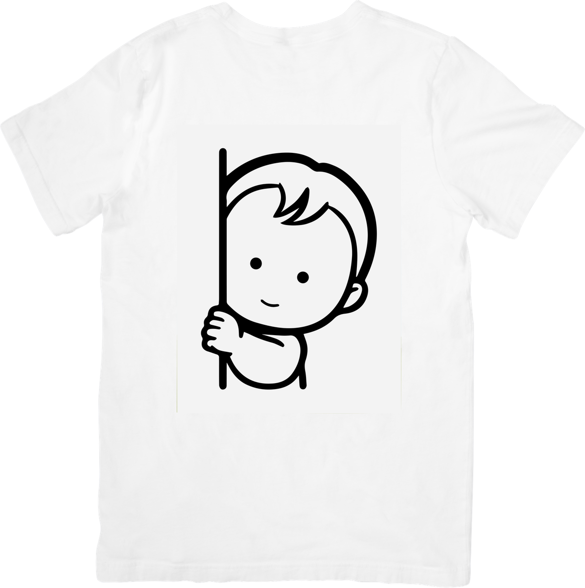 Peeking Baby T-Shirt | Minimalist Line Art Graphic Tee | New Parent Baby Shower Gift