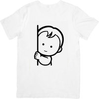 Thumbnail for Peeking Baby T-Shirt | Minimalist Line Art Graphic Tee | New Parent Baby Shower Gift