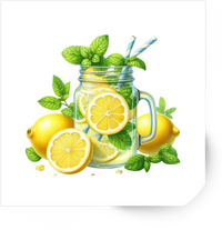 Thumbnail for Mason Jar Lemonade Sticker | Watercolor Fresh Lemon Mint Decal | Summer Kitchen Gift