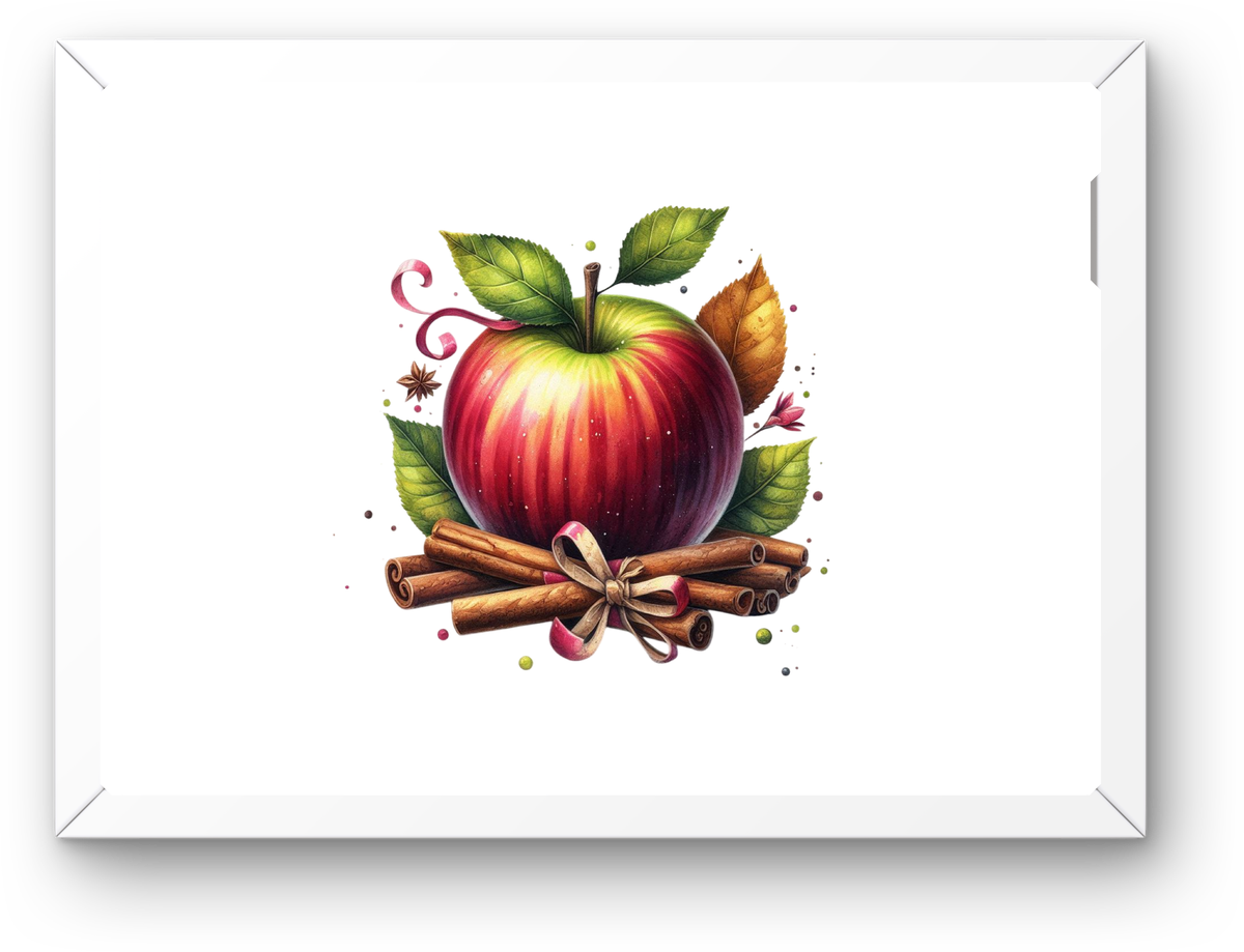 Apple Cinnamon Wall Art | Watercolor Autumn Spice Print | Farmhouse Kitchen Gift