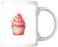 Thumbnail for Pink Cupcake Mug | Watercolor Sweet Treat Coffee Mug | Baker Dessert Gift