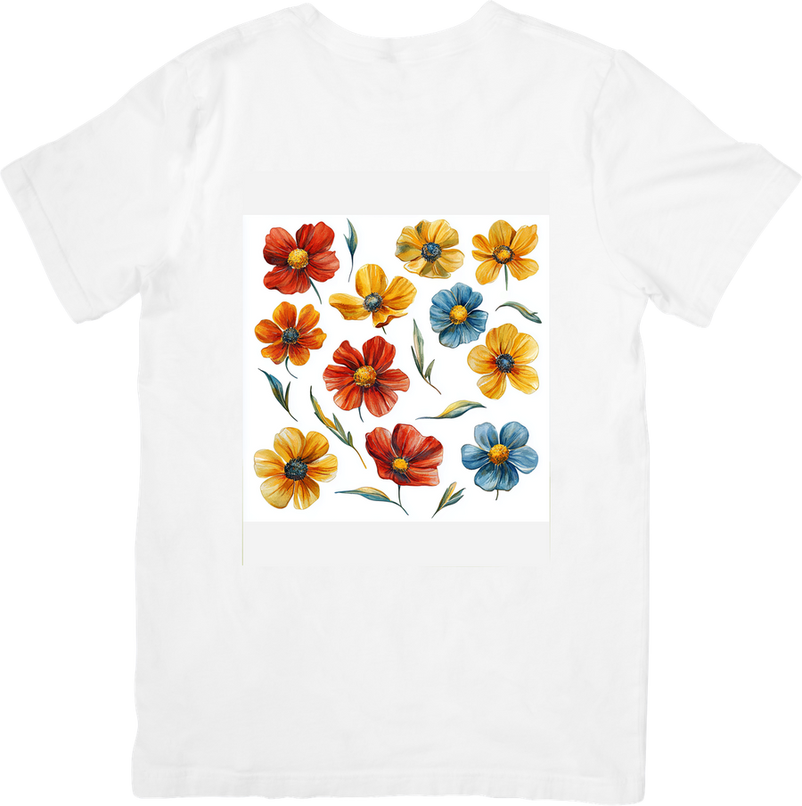 Watercolor Wildflower T-Shirt | Colorful Floral Graphic Tee | Botanical Nature Gift