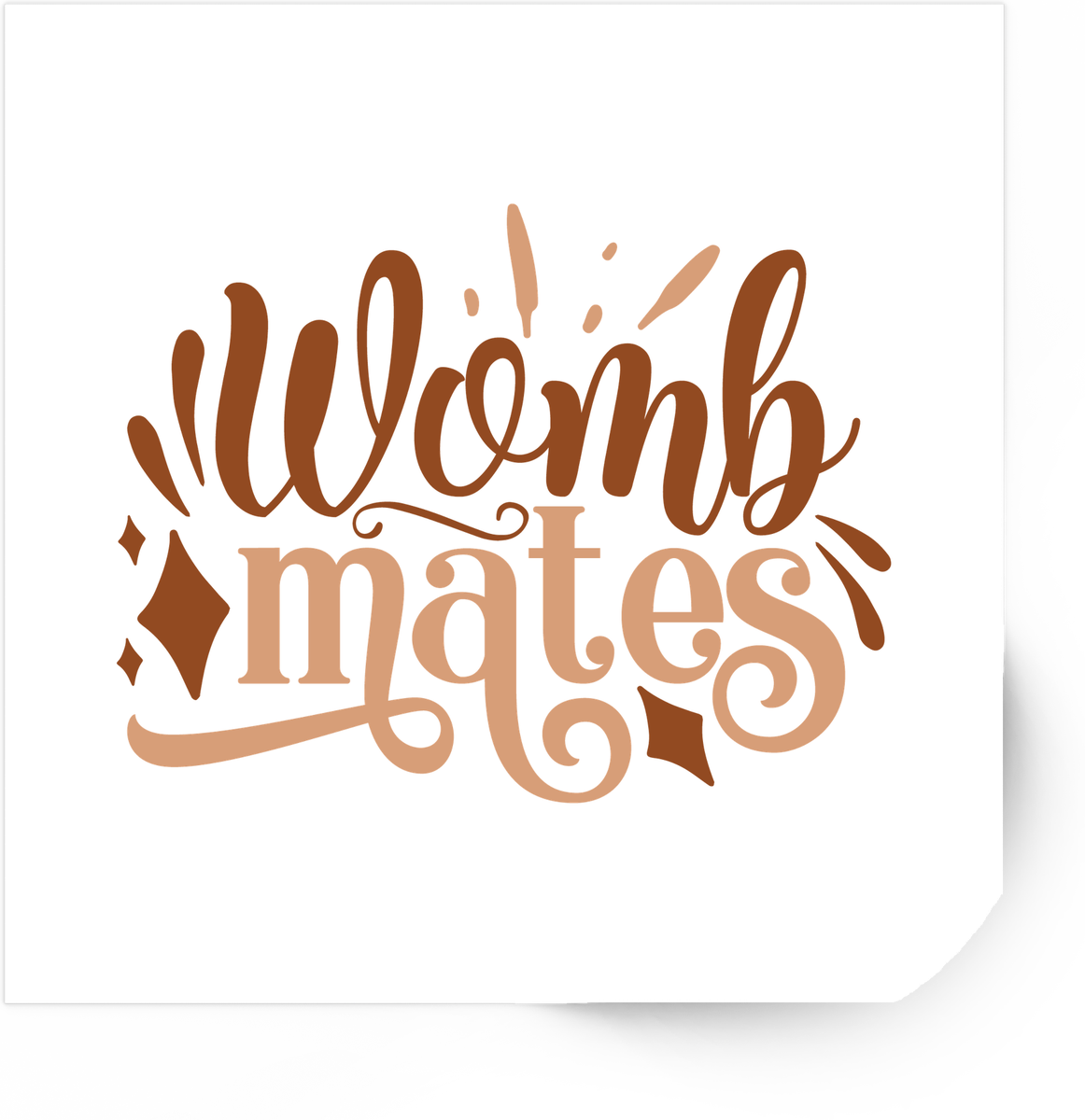 Womb Mates Sticker | Hand-Lettered Twins Vinyl Decal | Twin Sibling Gift