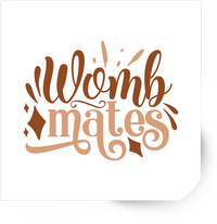 Thumbnail for Womb Mates Sticker | Hand-Lettered Twins Vinyl Decal | Twin Sibling Gift