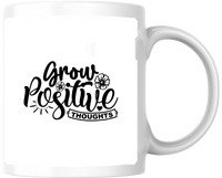 Thumbnail for Grow Positive Thoughts Mug | Motivational Floral Coffee Mug | Inspirational Gift