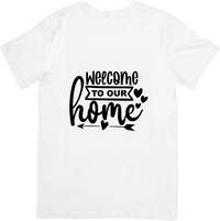 Thumbnail for Welcome To Our Home T-Shirt | Cursive Hearts Arrow Graphic Tee | Housewarming Family Gift