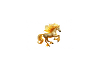 Thumbnail for Golden Fire Horse Throw Pillow | Magical Glowing Mane Stallion Pillow | Fantasy Decor Gift