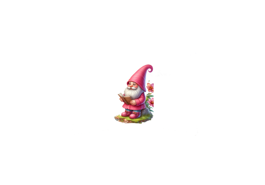 Reading Gnome Throw Pillow | Cute Pink Garden Book Decorative Pillow | Bookworm Girls Room Gift