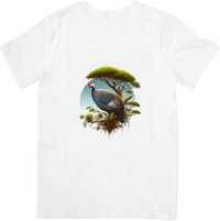 Thumbnail for Guinea Fowl T-Shirt | African Savanna Acacia Tree Graphic Tee | Bird Lover Nature Gift