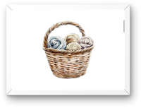 Thumbnail for Yarn Basket Wall Art | Watercolor Knitting Crochet Print | Crafter Cozy Gift