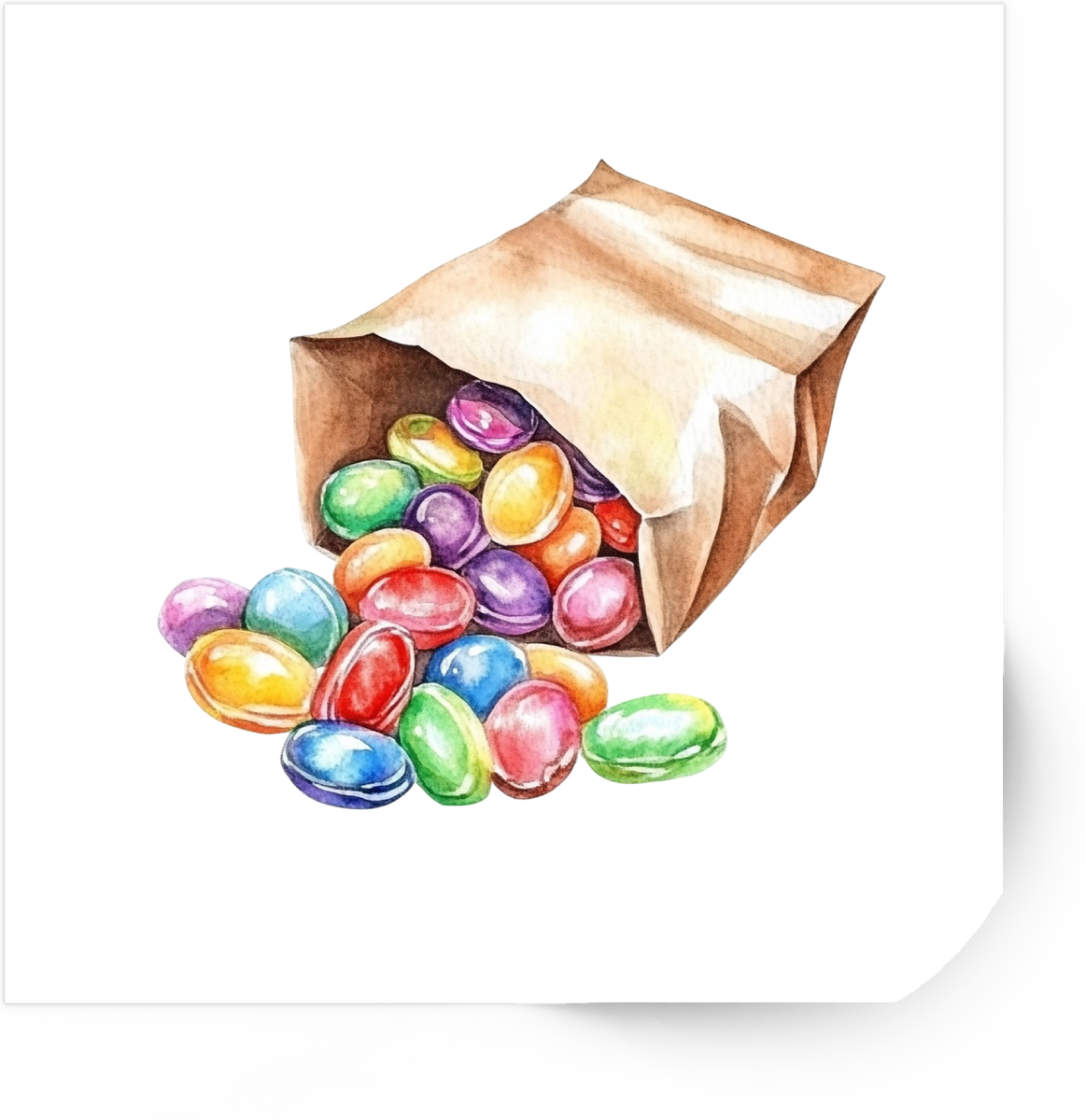 Colorful Jelly Beans Sticker | Watercolor Candy Vinyl Decal | Sweet Treat Gift