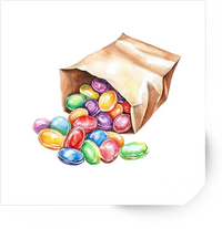 Thumbnail for Colorful Jelly Beans Sticker | Watercolor Candy Vinyl Decal | Sweet Treat Gift