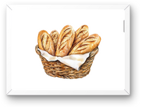 Thumbnail for Bread Basket Wall Art | Watercolor French Baguette Print | Bakery Kitchen Gift
