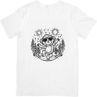 Thumbnail for Cool Monkey Dancing T-Shirt | Line Art Forest Graphic Tee | Fun Nature Gift