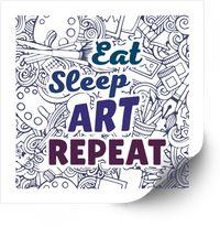 Thumbnail for Eat Sleep Art Repeat Sticker | Artist Doodle Typography Decal | Creative Gift