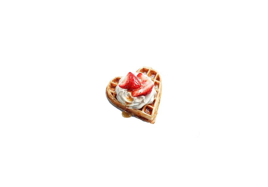Heart Waffle Throw Pillow | Cute Strawberry Breakfast Pillow | Kitchen Foodie Gift