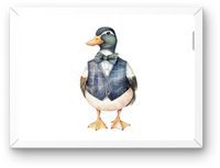 Thumbnail for Dapper Duck Wall Art | Watercolor Duck in Plaid Vest Print | Farmhouse Nursery Gift