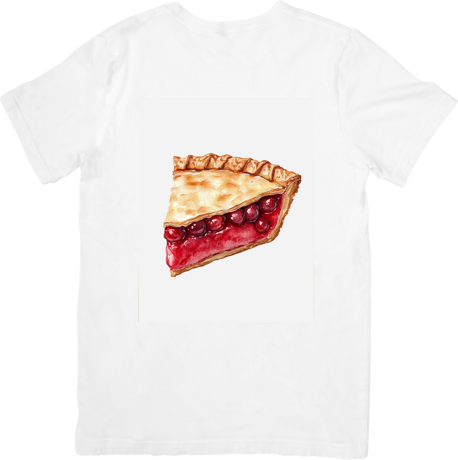 Cherry Pie Slice T-Shirt | Watercolor Dessert Graphic Tee | Foodie Baker Gift