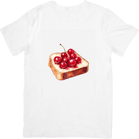 Thumbnail for Cherry Toast T-Shirt | Watercolor Breakfast Food Graphic Tee | Foodie Brunch Gift