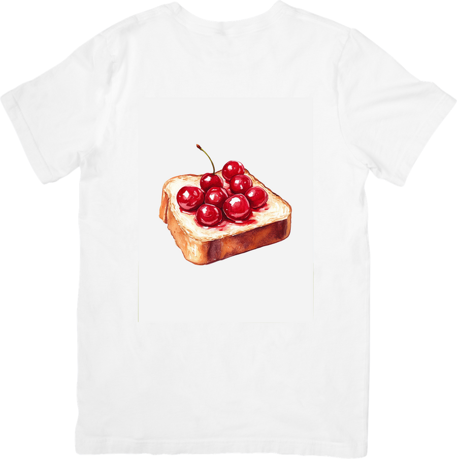 Cherry Toast T-Shirt | Watercolor Breakfast Food Graphic Tee | Foodie Brunch Gift